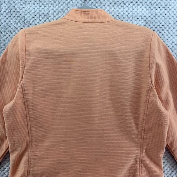 Eileen Fisher Jacket Womens S Orange Cotton Textured Lightweight Button Front - Picture 6 of 13